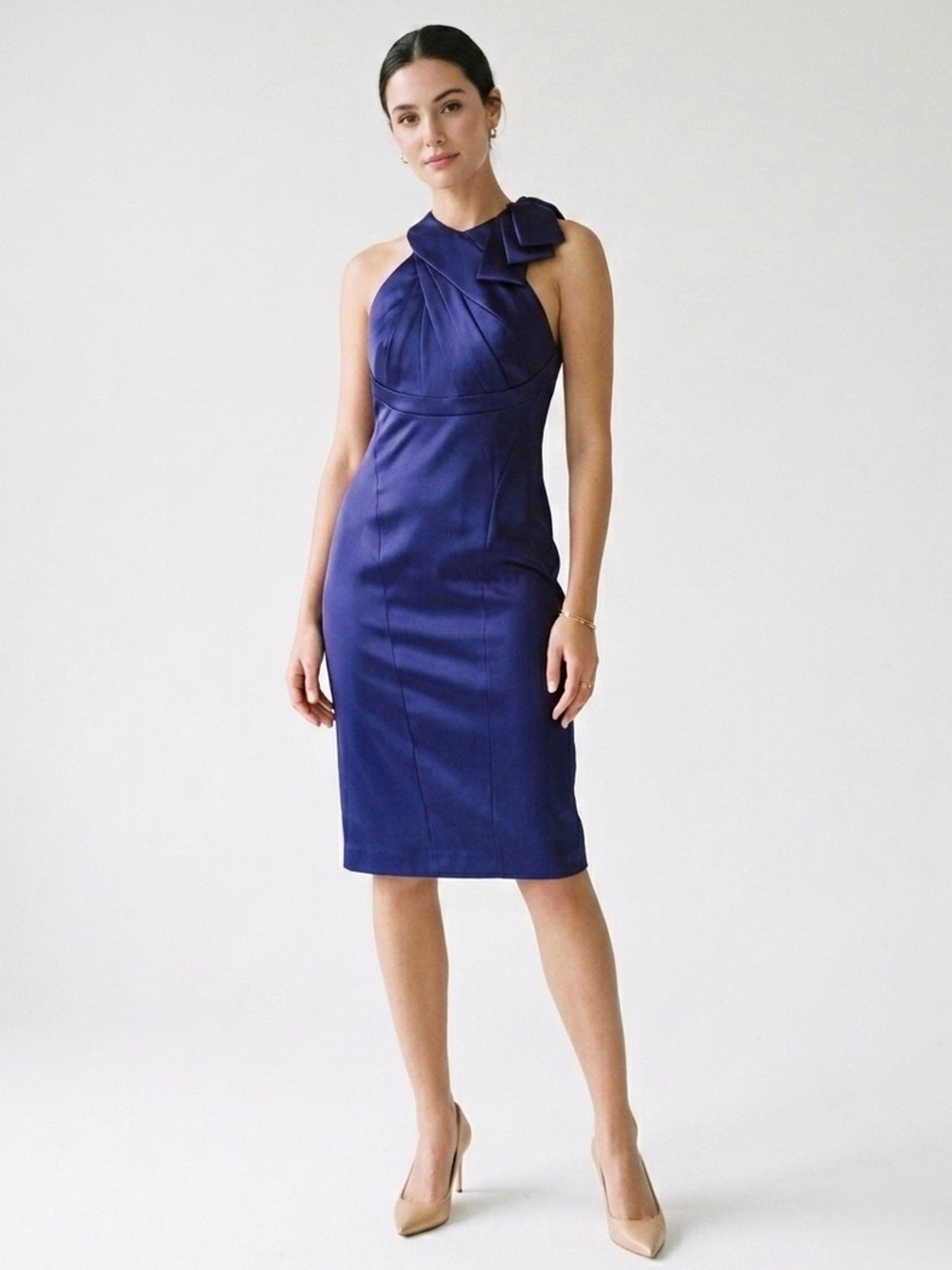 New Karen Millen Cocktail Formal Evening Dress Size 6 Purple